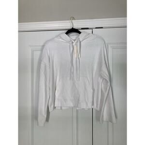 Vince. Womens Wide Sleeve Cotton Pullover Hoodie in Optic White Size XS NWT